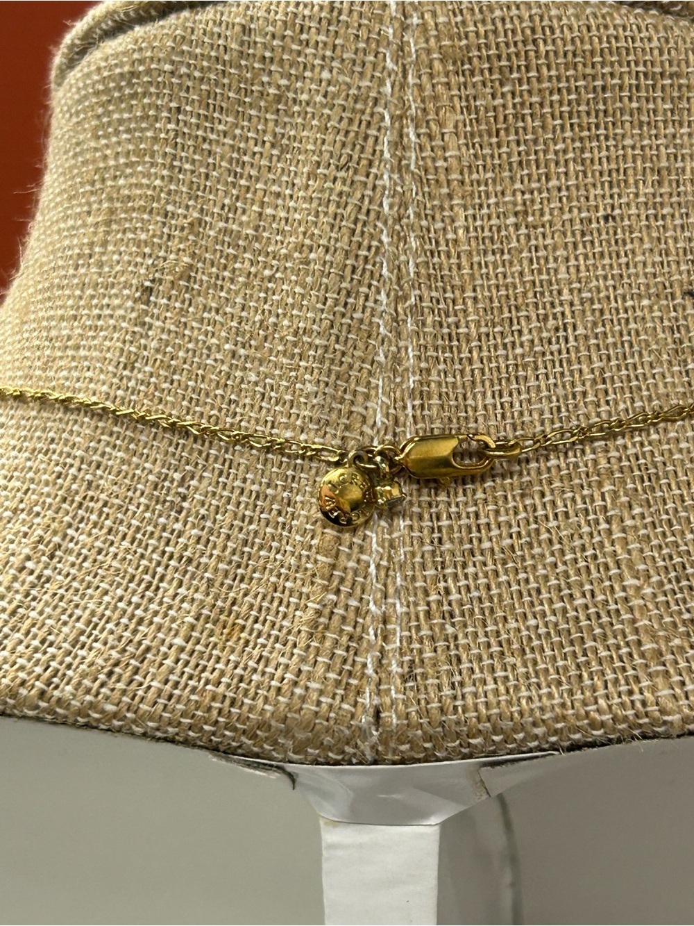 J. Crew gold tone necklace with small ceramic elephant with jewel eyes - Picture 6 of 6